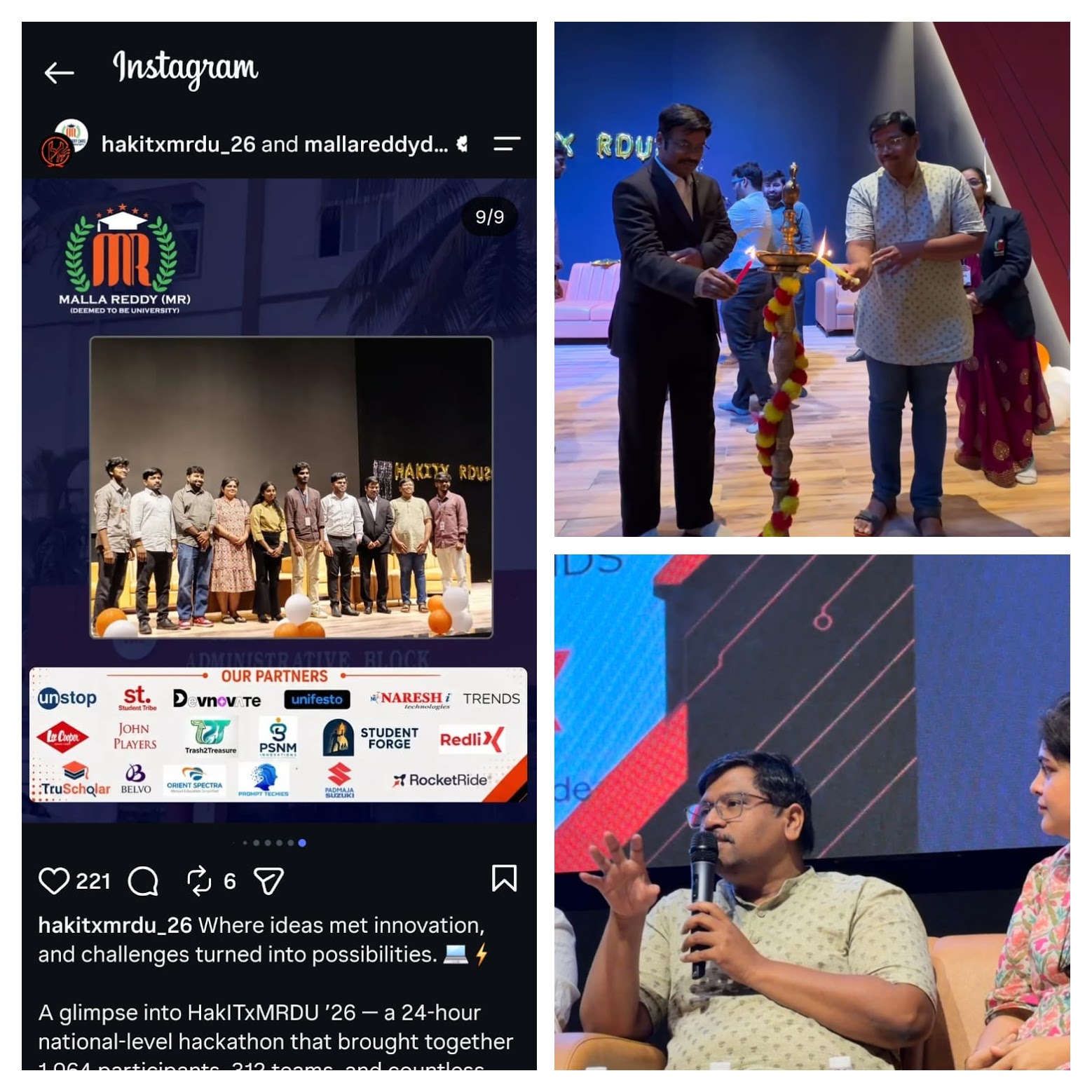 Photos from the HakITxMRDU panel discussion at Malla Reddy Deemed to be University